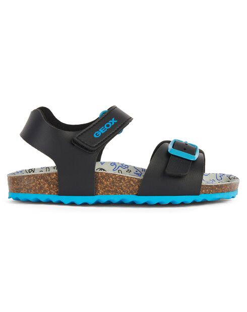 Sandales Ghita noir/bleu royal