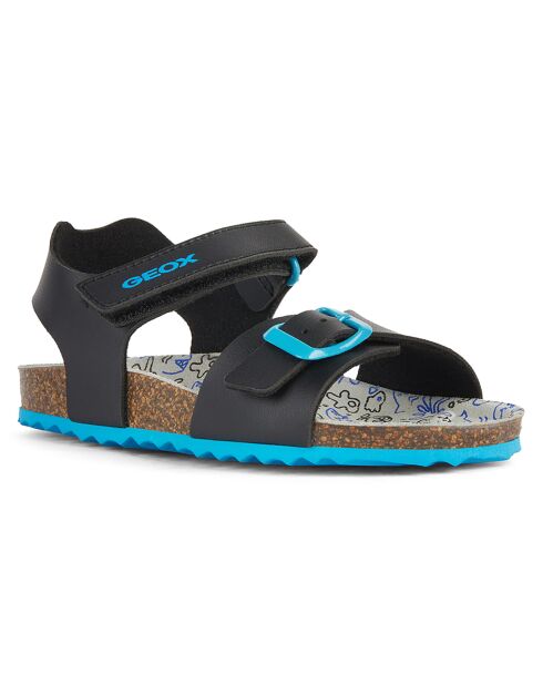 Sandales Ghita noir/bleu royal