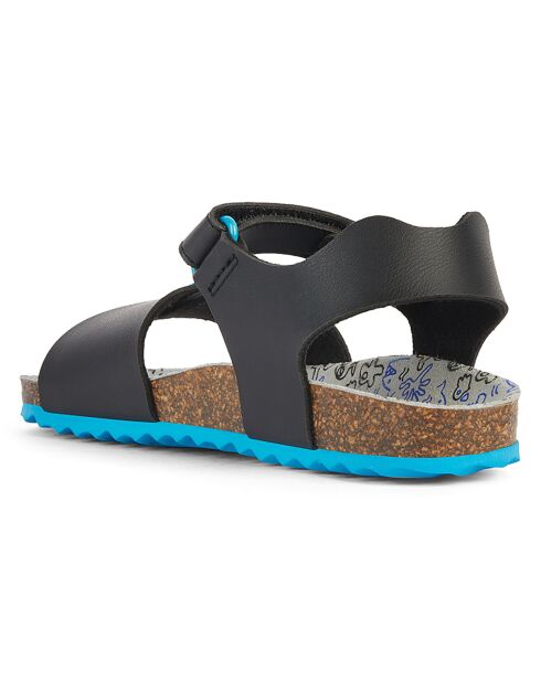 Sandales Ghita noir/bleu royal