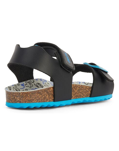 Sandales Ghita noir/bleu royal