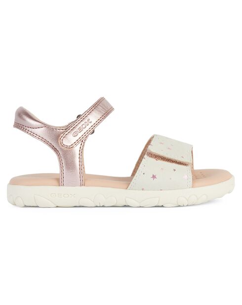 Sandales Haiti vieux rose/écru