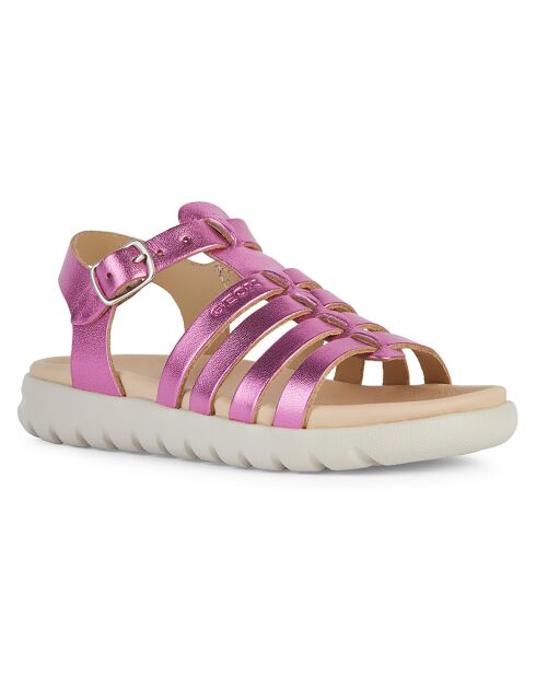 Sandales en Cuir Soleima fuchsia