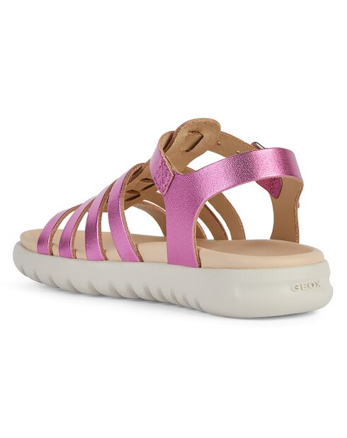 Fuchsia Soleima leren sandalen