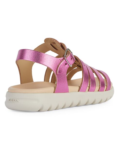 Fuchsia Soleima leren sandalen