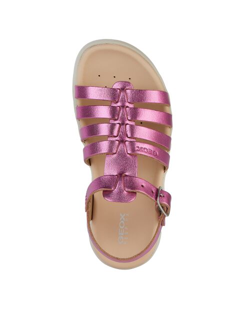 Fuchsia Soleima leren sandalen