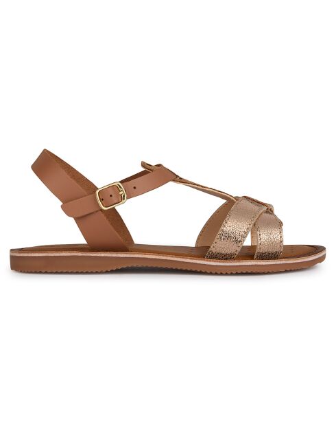 Sandales en Cuir Sandal cognac/rose gold