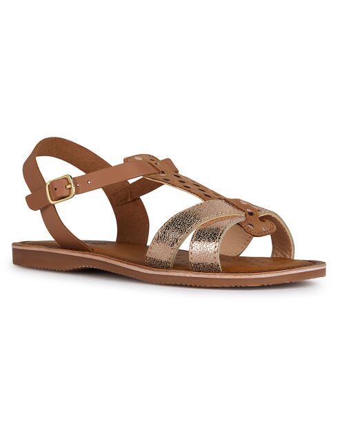 Sandales en Cuir Sandal cognac/rose gold