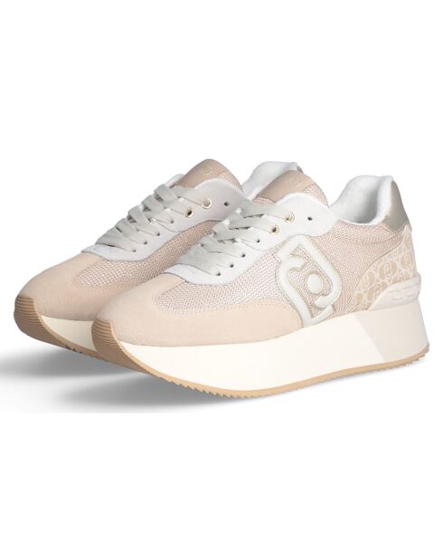 Baskets en Cuir Dreamy savane/blanc