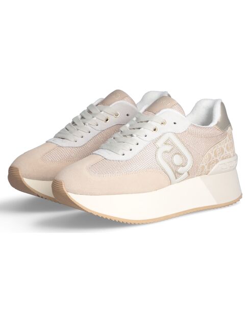 Baskets en Cuir Dreamy savane/blanc