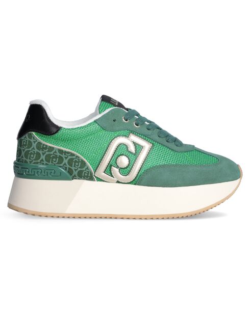 Baskets en Cuir Dreamy vert/doré