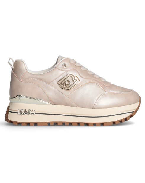 Baskets en Cuir Maxi taupe