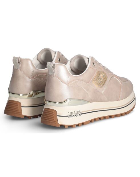 Baskets en Cuir Maxi taupe