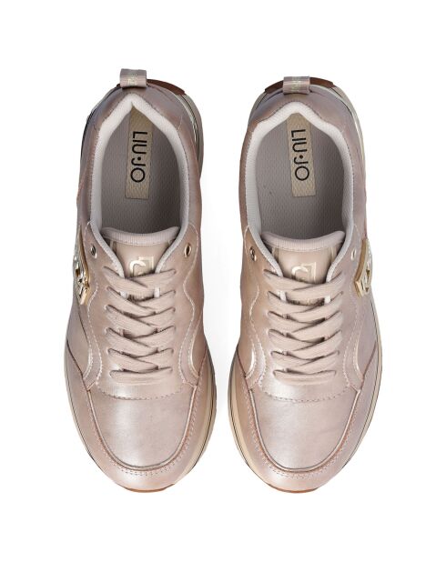 Baskets en Cuir Maxi taupe