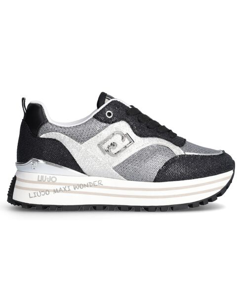 Baskets Maxi argenté/noir