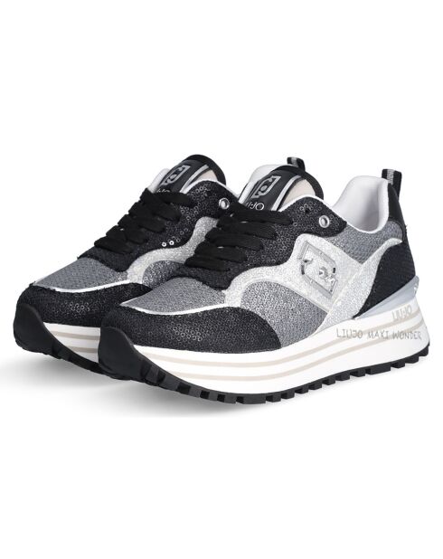 Baskets Maxi argenté/noir