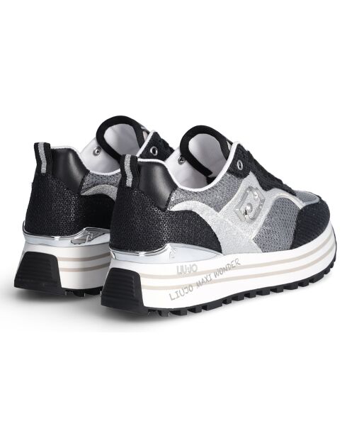 Baskets Maxi argenté/noir