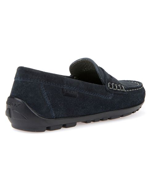 Mocassins en Velours de Cuir New bleu marine