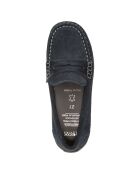 Mocassins en Velours de Cuir New bleu marine