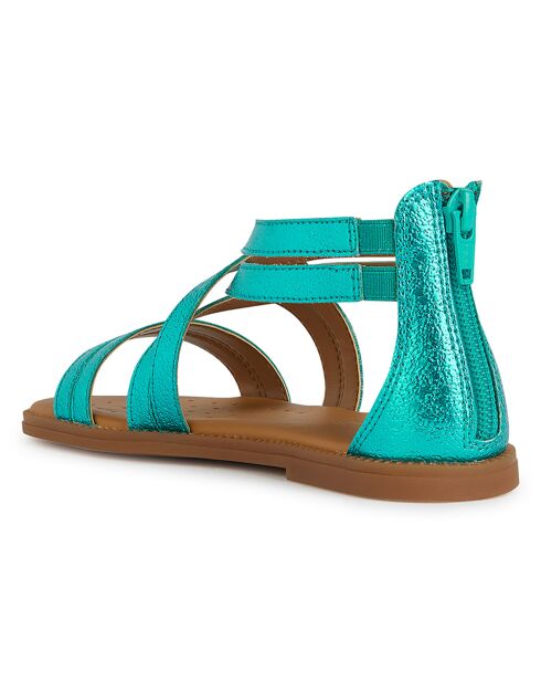 Dunkle smaragdgrüne Karly Sandalen