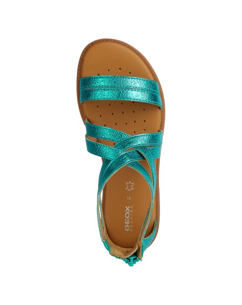 Dunkle smaragdgrüne Karly Sandalen