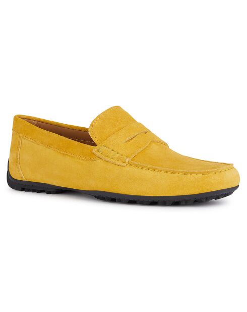 Mocassins en Velours de Cuir Kosmopolis jaune