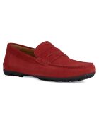 Mocassins en Velours de Cuir Kosmopolis rouge foncé