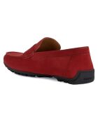 Mocassins en Velours de Cuir Kosmopolis rouge foncé