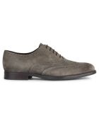 Richelieus en Velours de Cuir Hampstead gris colombe
