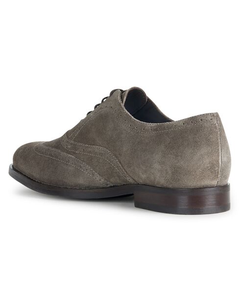 Richelieus en Velours de Cuir Hampstead gris colombe