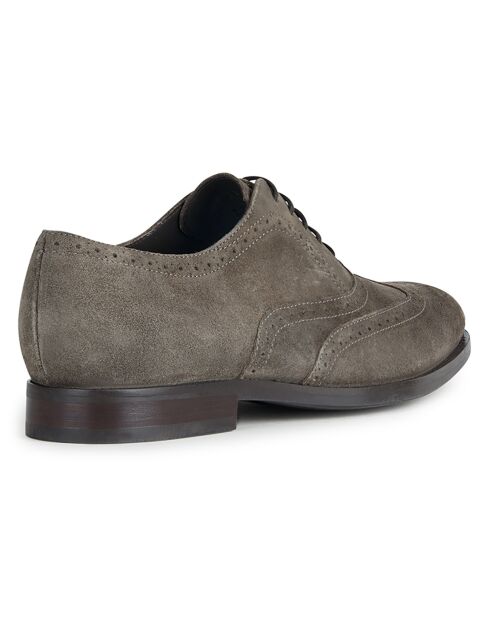 Richelieus en Velours de Cuir Hampstead gris colombe