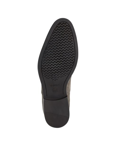 Richelieus en Velours de Cuir Hampstead gris colombe
