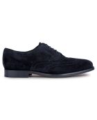 Richelieus en Velours de Cuir Hampstead bleu marine