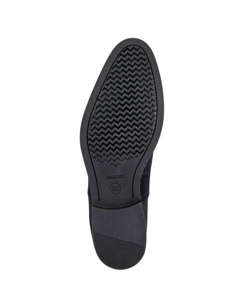 Richelieus en Velours de Cuir Hampstead bleu marine