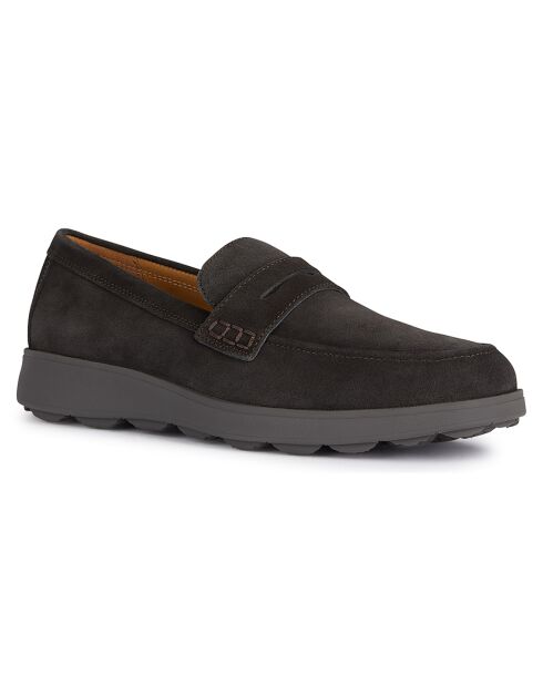 Mocassins en Velours de Cuir Spherica café foncé