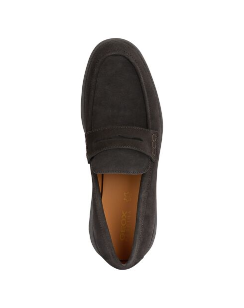 Mocassins en Velours de Cuir Spherica café foncé