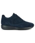 Baskets en Velours de Cuir Happy bleu marine
