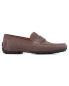 Mocassins en Velours de Cuir Moner gris colombe