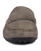 Mocassins en Velours de Cuir Moner gris colombe