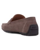 Mocassins en Velours de Cuir Moner gris colombe