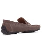 Mocassins en Velours de Cuir Moner gris colombe