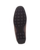 Mocassins en Velours de Cuir Moner gris colombe