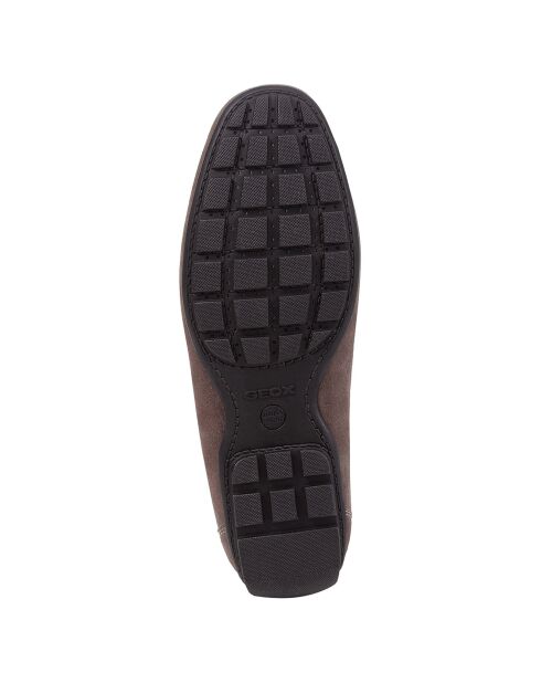 Mocassins en Velours de Cuir Moner gris colombe