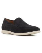 Mocassins en Velours de Cuir Venzone bleu marine