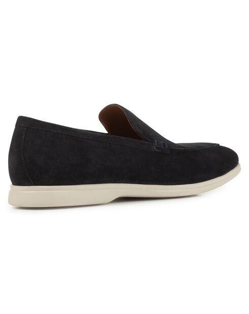 Mocassins en Velours de Cuir Venzone bleu marine