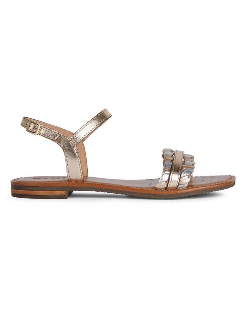 Sandales en Cuir Sozy doré/argenté