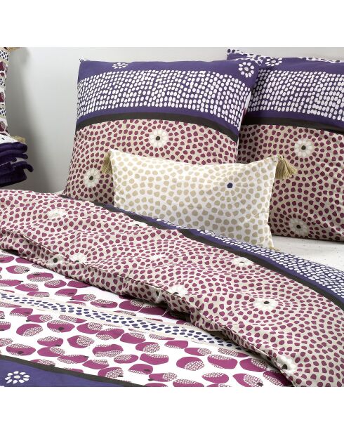 Parure Housse de Couette imprimé Jaita - Finition pression rose