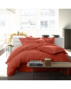 Housse de Couette 100% Percale de Coton - Finition Bouteille 40cm terre de sienne