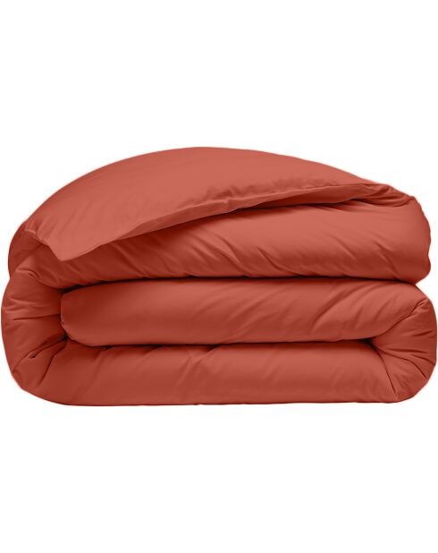 Housse de Couette 100% Percale de Coton - Finition Bouteille 40cm terre de sienne