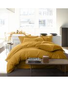 Taie D'oreiller 100% Percale de Coton jaune moutarde