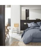 Taie D'oreiller 100% Percale de Coton bleu forever